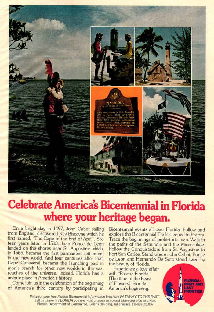 USA Bicentennial 1976 - Florida ad for tourism