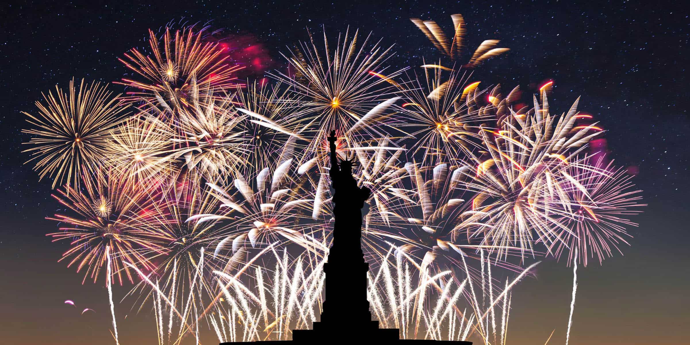 USA Bicentennial Statue of Liberty Fireworks