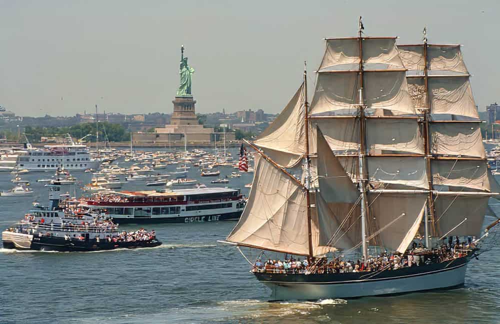 USA Bicentennial Tall Ships Parade in NYC Harbot