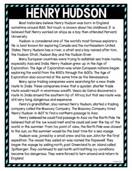 Henry Hudson DIGITAL Reading Passage & Questions Self Grading - Image 2