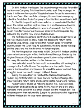 Henry Hudson DIGITAL Reading Passage & Questions Self Grading - Image 3