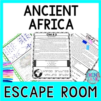Ancient Africa ESCAPE ROOM Activity - Puzzles and Reading Comprehension