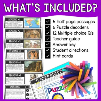 Alexander the Great Reading Comprehension and Puzzle Escape Room- Ancient Greece - Image 2