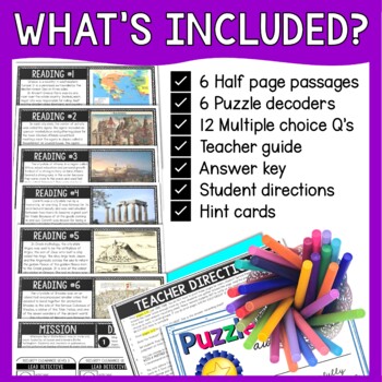 Greek City States Reading Comprehension and Puzzle Escape Room - Ancient Greece - Image 2