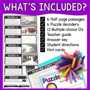 Valley Forge Reading Comprehension and Puzzle Escape Room - Revolutionary War - Image 2