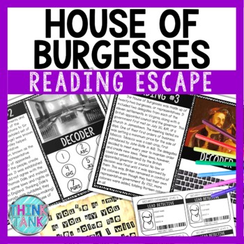 Virginia House of Burgesses Reading Comprehension and Puzzle Escape Room