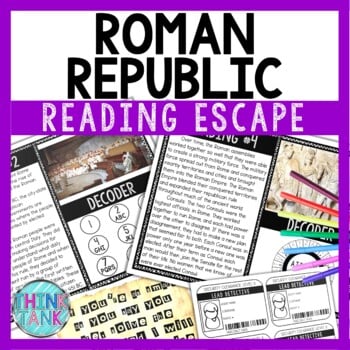Roman Republic - Ancient Rome Reading Comprehension and Puzzle Escape Room
