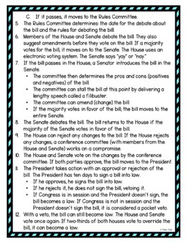How a Bill Becomes a Law DIGITAL Reading Passage & Questions Self Grading - Image 3