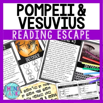 Pompeii and Mount Vesuvius - Ancient Rome Reading and Puzzle Escape Room
