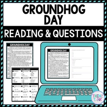 Groundhog Day DIGITAL Reading  & Questions Self Grading