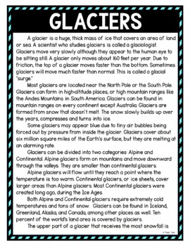 Glaciers DIGITAL Reading Passage & Questions Self Grading - Image 2