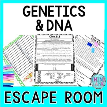 Genetics and DNA ESCAPE ROOM Activity - Puzzles and Reading Comprehension