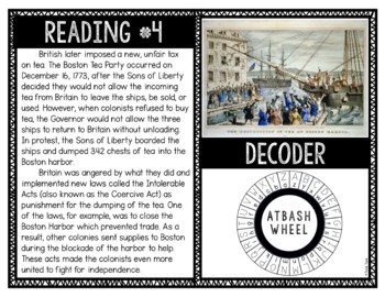Revolutionary War Causes Reading Comprehension and Puzzle Escape Room - Image 4