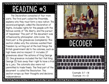 Declaration of Independence Reading Comprehension and Puzzle Escape Room - Image 3
