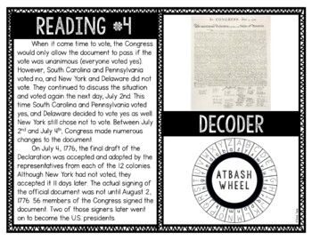 Declaration of Independence Reading Comprehension and Puzzle Escape Room - Image 4