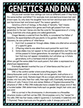 Genetics and DNA DIGITAL Reading Passage & Questions Self Grading - Image 2