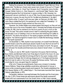 Space Race DIGITAL Reading Passage & Questions Self Grading - Image 3