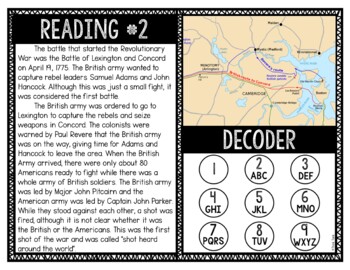 Revolutionary War Battles Reading Comprehension and Puzzle Escape Room - Image 3