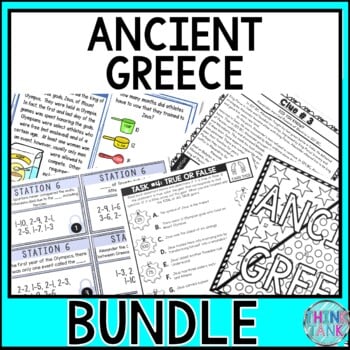Ancient Greece BUNDLE - Reading Passages, Escape Room, Scavenger Hunt