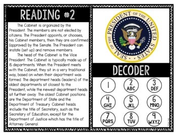 President's Cabinet Reading and Puzzle Escape Room - Executive Branch - Image 2