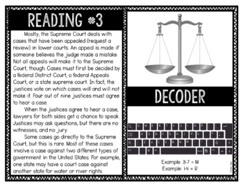 Supreme Court Reading Comprehension and Puzzle Escape Room - Judicial Branch - Image 4