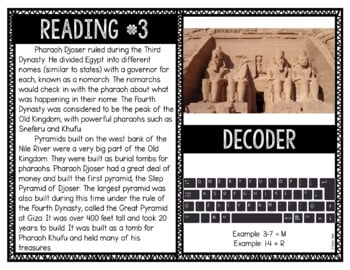 Old Kingdom - Ancient Egypt Reading Comprehension and Puzzle Escape Room - Image 2