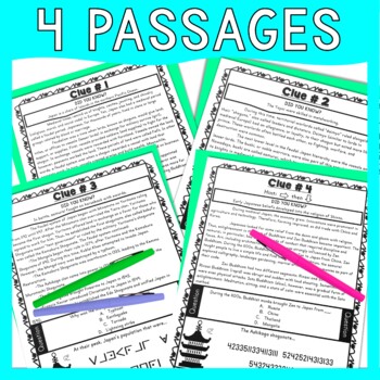 Medieval Japan ESCAPE ROOM Activity - Puzzles and Reading Comprehension - Image 4