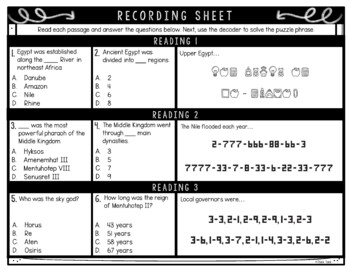 Middle Kingdom - Ancient Egypt Reading Comprehension and Puzzle Escape Room - Image 3