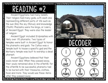 Egyptian Pyramids - Ancient Egypt Reading Comprehension and Puzzle Escape Room - Image 2