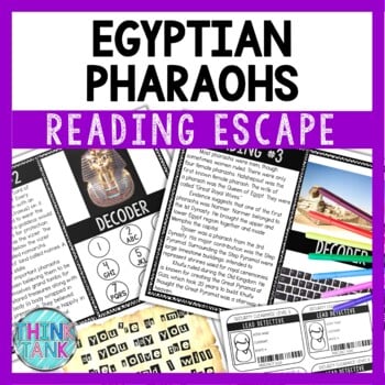 Egyptian Pharaohs - Ancient Egypt Reading Comprehension and Puzzle Escape Room