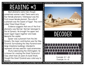 Egyptian Pharaohs - Ancient Egypt Reading Comprehension and Puzzle Escape Room - Image 4