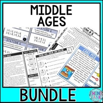 Middle Ages BUNDLE - Reading Passages, Escape Room, Scavenger Hunt