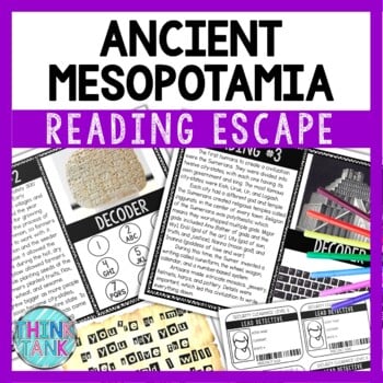 Ancient Mesopotamia Reading Comprehension and Puzzle Escape Room