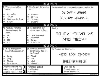 Ancient Mesopotamia Reading Comprehension and Puzzle Escape Room - Image 3