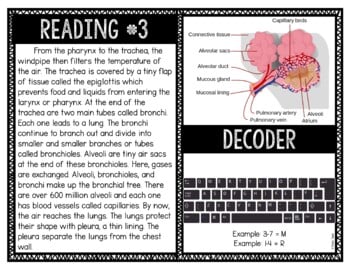 Respiratory System Reading Comprehension and Puzzle Escape Room - Image 4