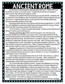 Ancient Rome DIGITAL Reading Passage & Questions Self Grading - Image 2