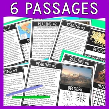 Olympian Gods Reading Comprehension and Puzzle Escape Room - Greek Mythology - Image 2