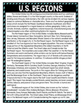 U.S. Regions DIGITAL Reading Passage & Questions Self Grading - Image 2