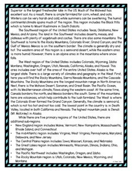 U.S. Regions DIGITAL Reading Passage & Questions Self Grading - Image 3