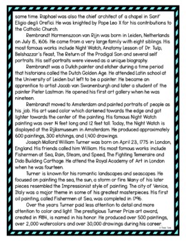 Famous Artists #4 DIGITAL Reading Passage & Questions Self Grading - Image 3