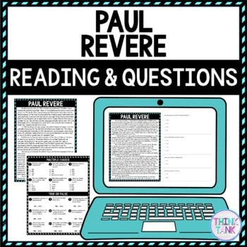 Paul Revere DIGITAL Reading Passage & Questions Self Grading