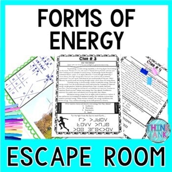 Energy ESCAPE ROOM Activity - Forms of Energy