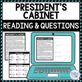 President's Cabinet DIGITAL Reading Passage & Questions Self Grading
