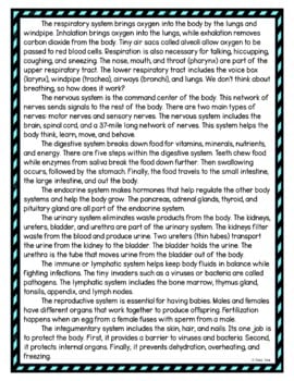 Human Body Systems DIGITAL Reading Passage & Questions Self Grading - Image 3