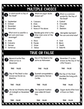 Day of the Dead DIGITAL Reading Passage & Questions Self Grading - Image 4