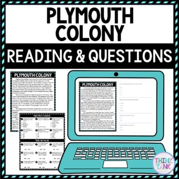 Plymouth Colony DIGITAL Reading Passage & Questions Self Grading