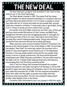 The New Deal DIGITAL Reading Passage & Questions Self Grading - Image 2