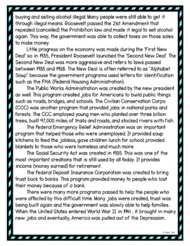 The New Deal DIGITAL Reading Passage & Questions Self Grading - Image 3