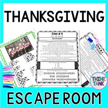 Thanksgiving ESCAPE ROOM - Holiday Traditions - Reading Comprehension - No Prep