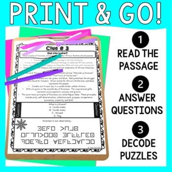 Christmas, Hanukkah & Kwanzaa ESCAPE ROOM - December - Reading Comprehension - Image 2